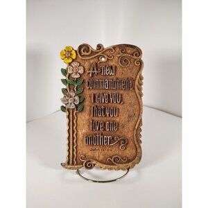 Christian Vintage Wall Hanging New Commandment give You, Love One Another Plaque